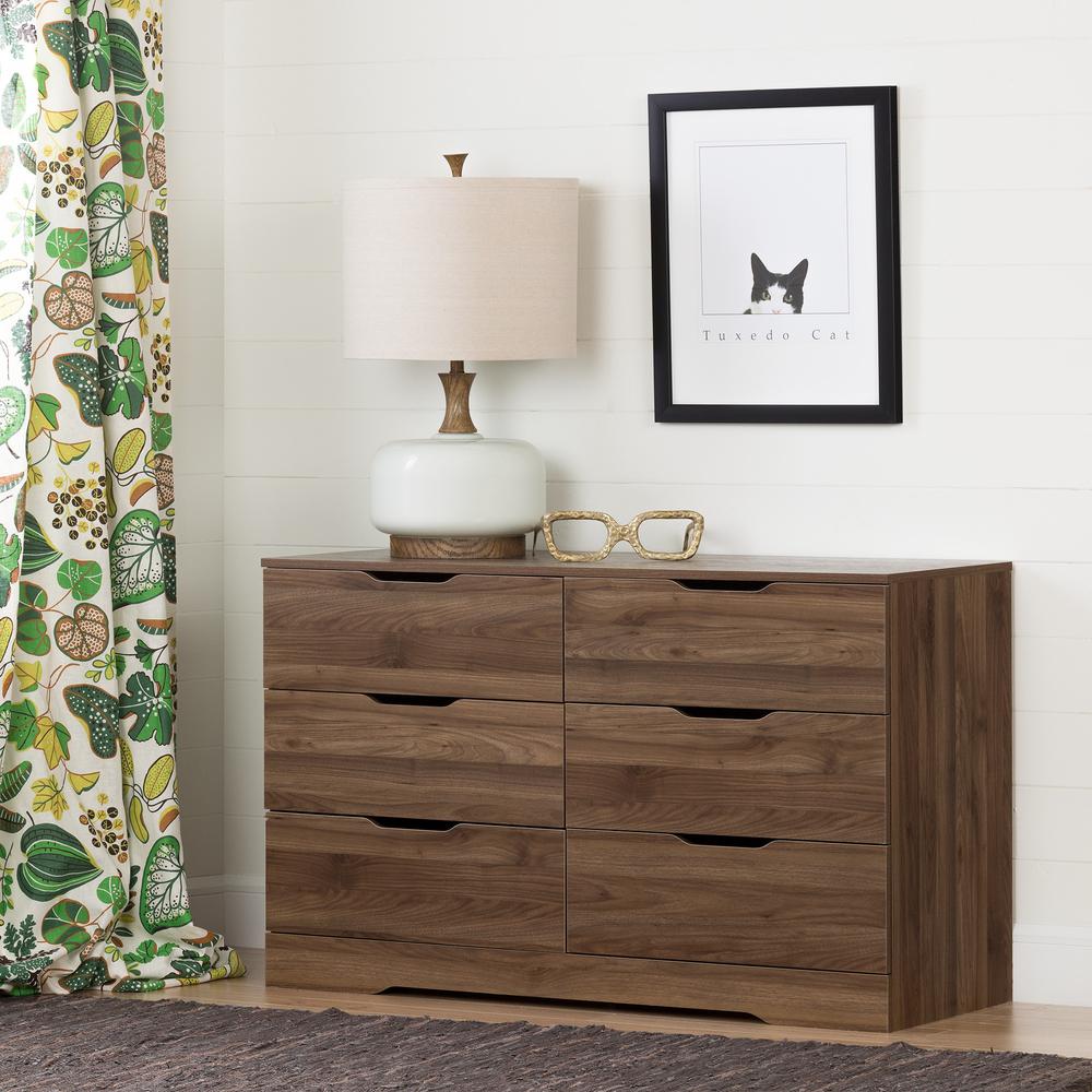 Pure Black South Shore Holland 6-Drawer Double Dresser 