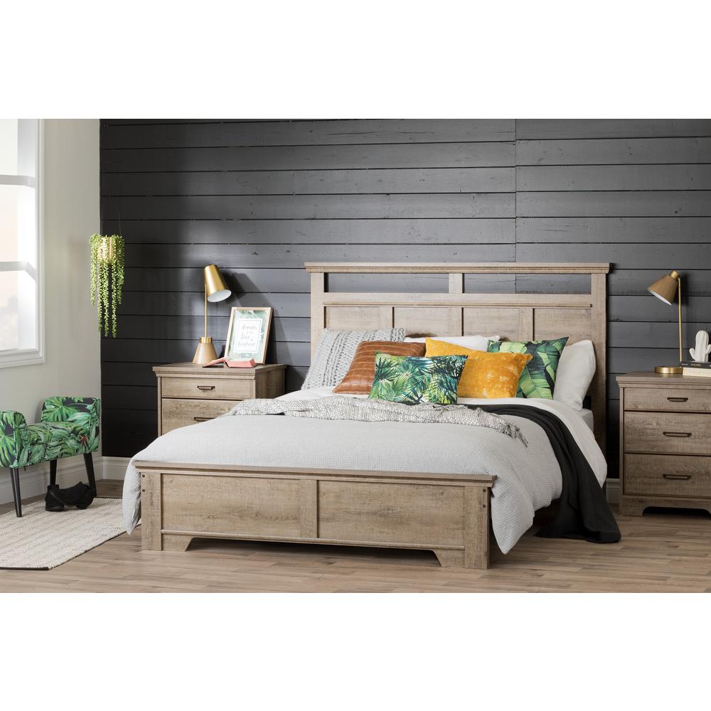 South Shore Versa Queen Platform Bed (60''), Weathered Oak. Picture 3