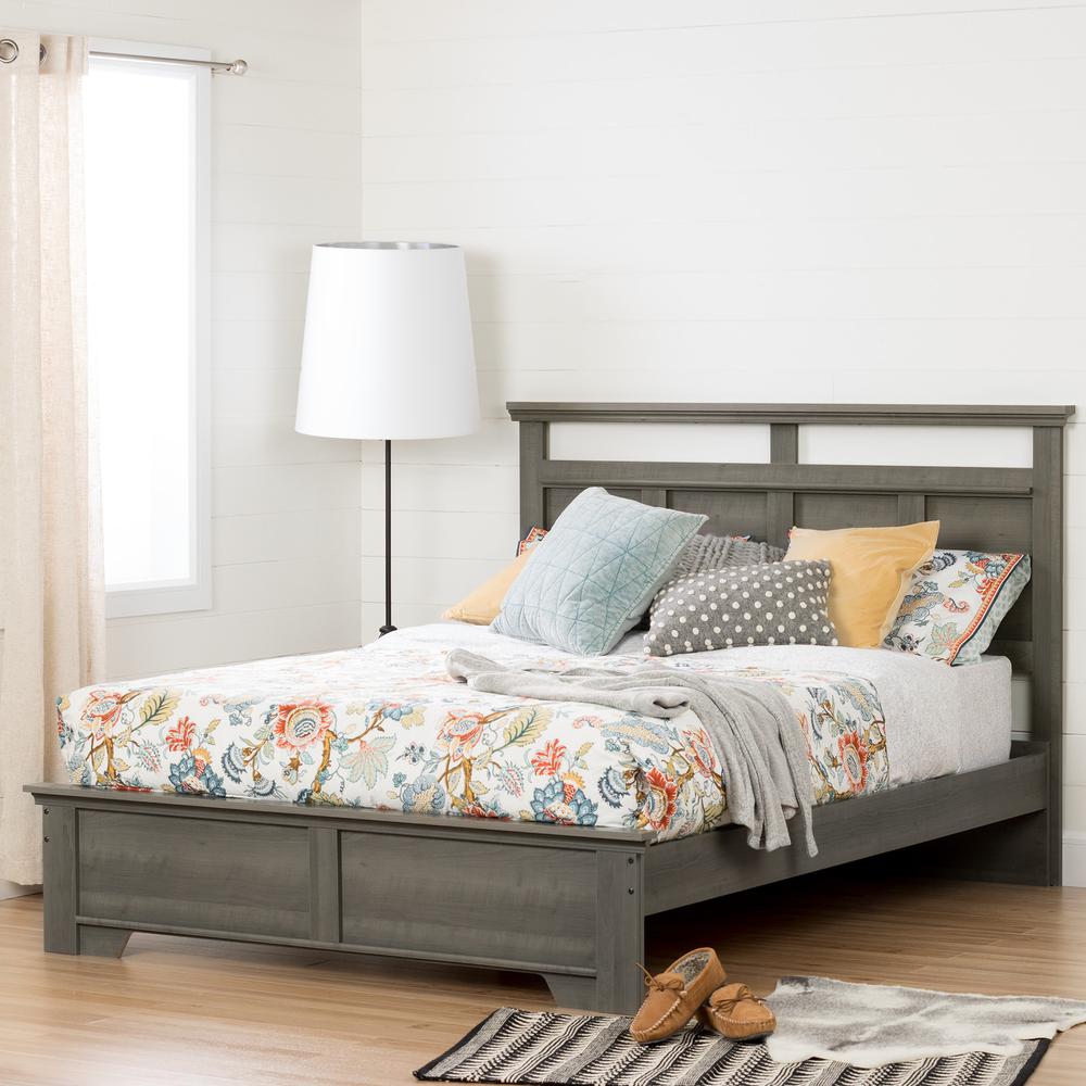 South Shore Versa Queen Platform Bed (60''), Gray Maple. Picture 1