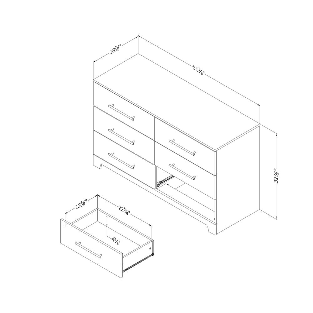 Primo 6-Drawer Double Dresser, Rustic Oak. Picture 3