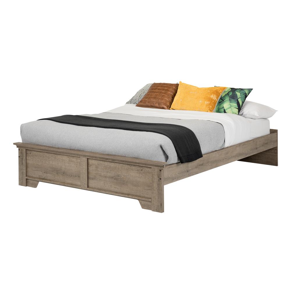South Shore Versa Queen Platform Bed (60''), Weathered Oak. Picture 2