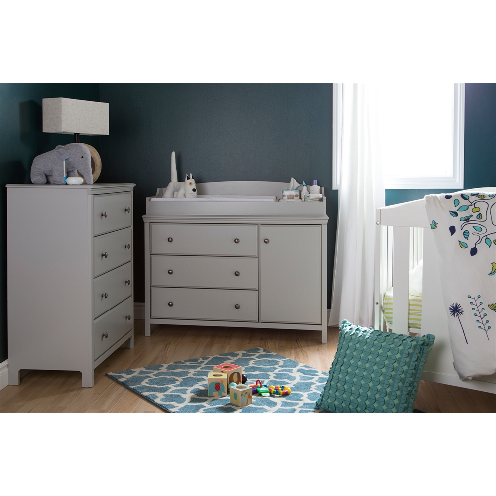South Shore Cotton Candy Changing Table with Removable Changing Station, Soft Gray. Picture 3