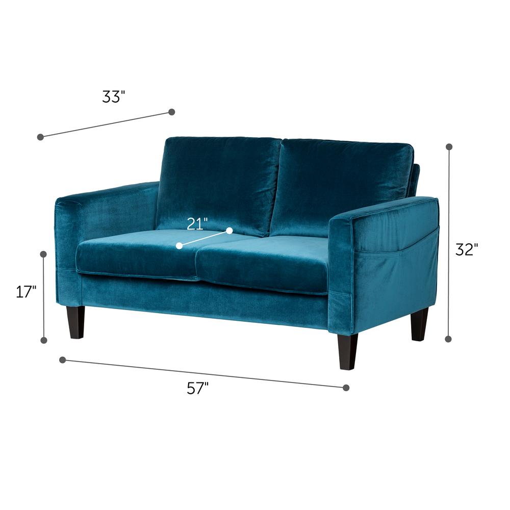 Live-it Cozy Sofa, 2-Seat, Velvet Blue. Picture 2