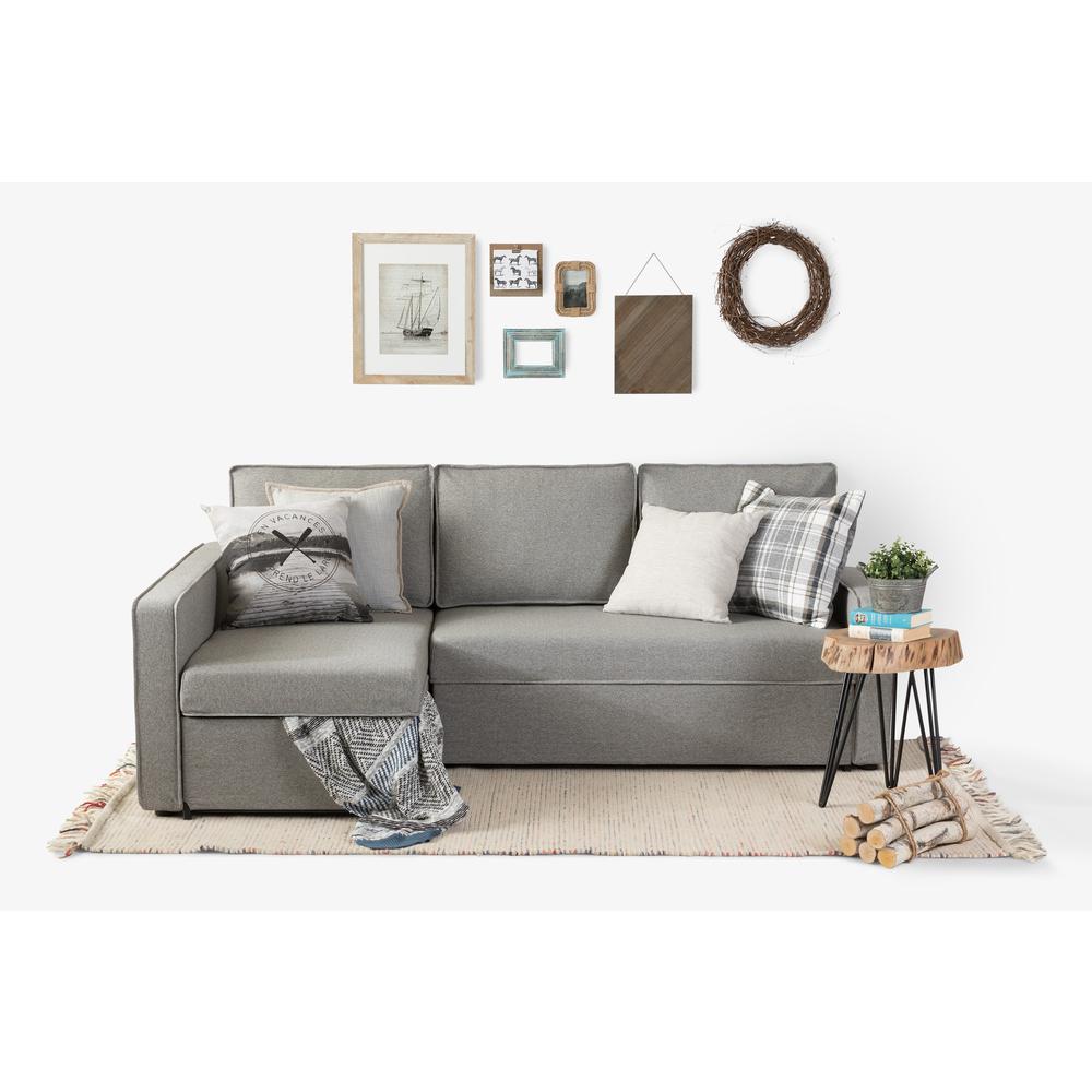 Live-it Cozy Sectional Sofa-Bed with Storage, Gray Fog. Picture 2