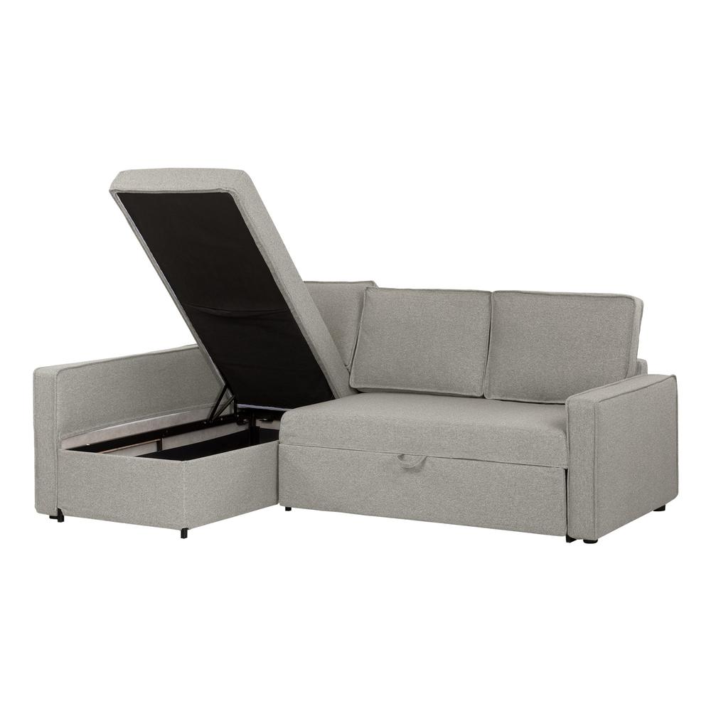 Live-it Cozy Sectional Sofa-Bed with Storage, Gray Fog. Picture 1