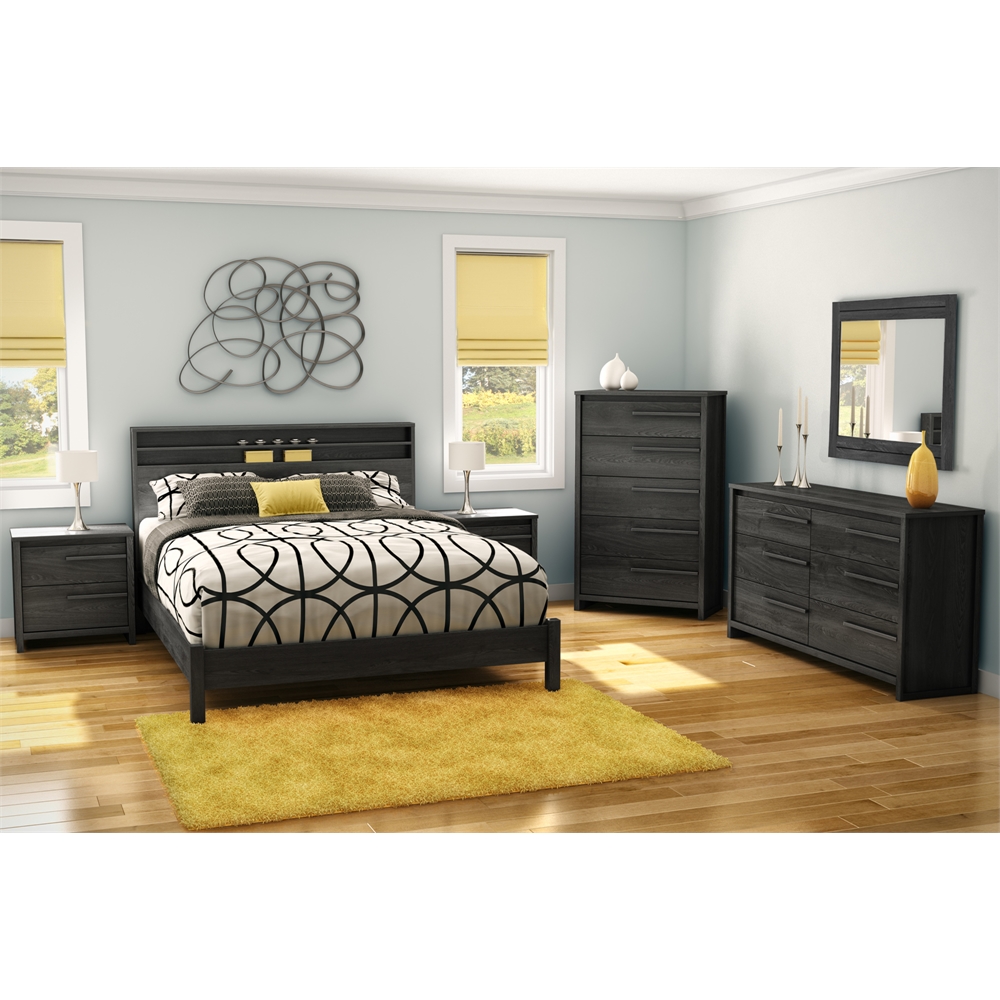 South Shore Tao 6-Drawer Double Dresser, Gray Oak. Picture 3