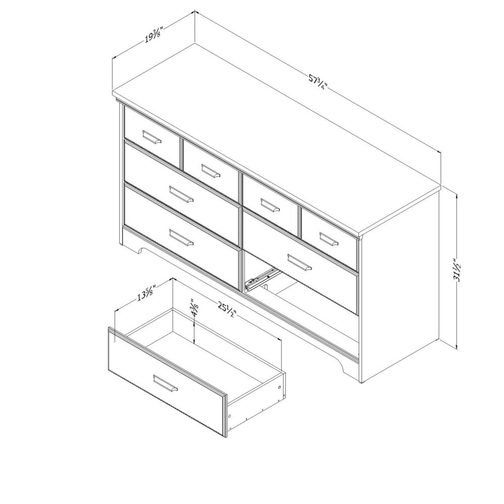 Versa 6-Drawer Double Dresser, Winter Oak. Picture 3