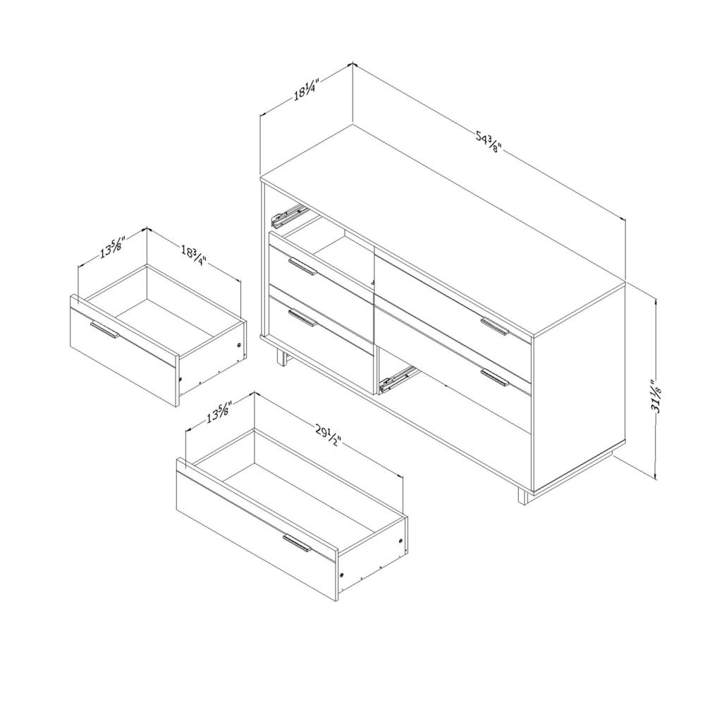 Fynn 6-Drawer Double Dresser, Winter Oak. Picture 3