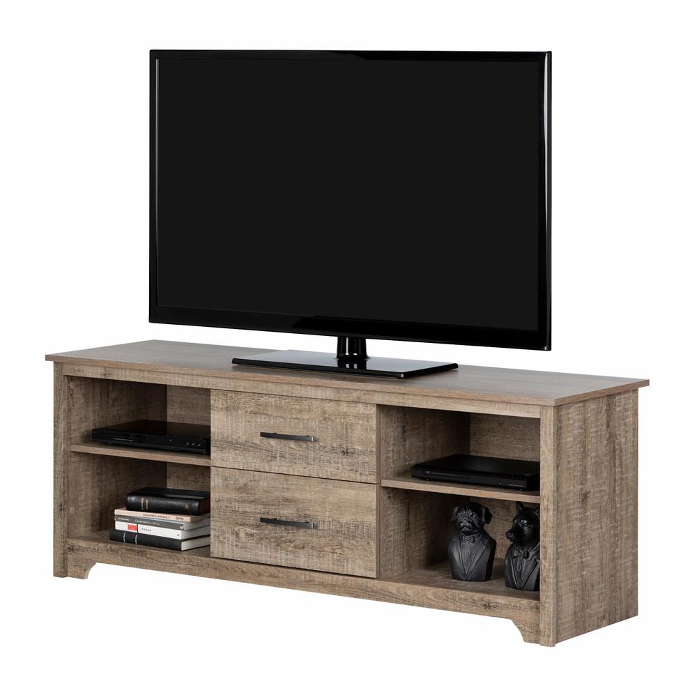 Fusion TV Stand with Drawers , Weathered Oak. Picture 2