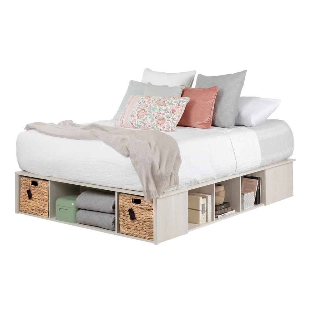 Avilla Storage Bed with Baskets, Winter Oak and Rattan. Picture 1
