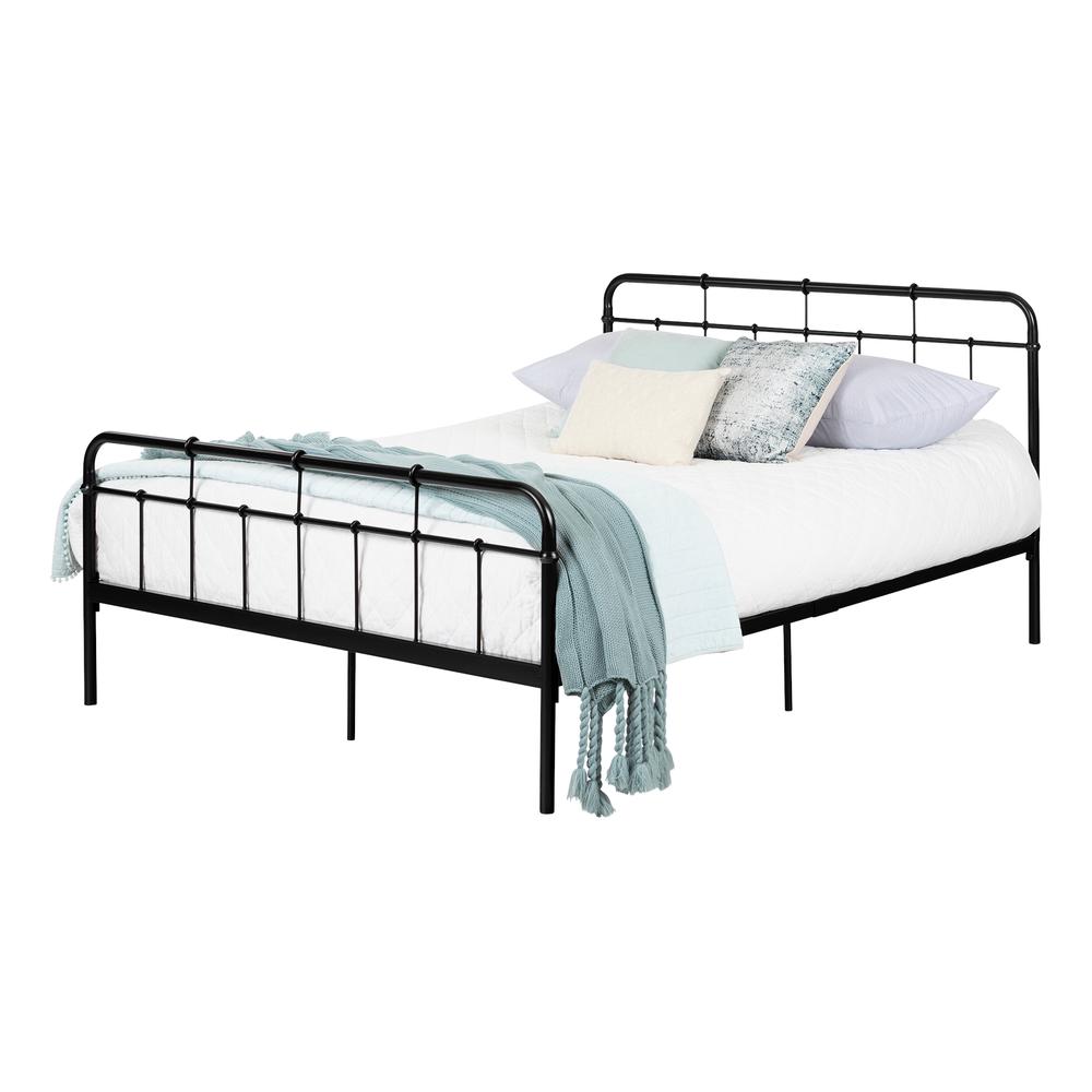 Gravity Metal Platform Bed with headboard, Black. Picture 2