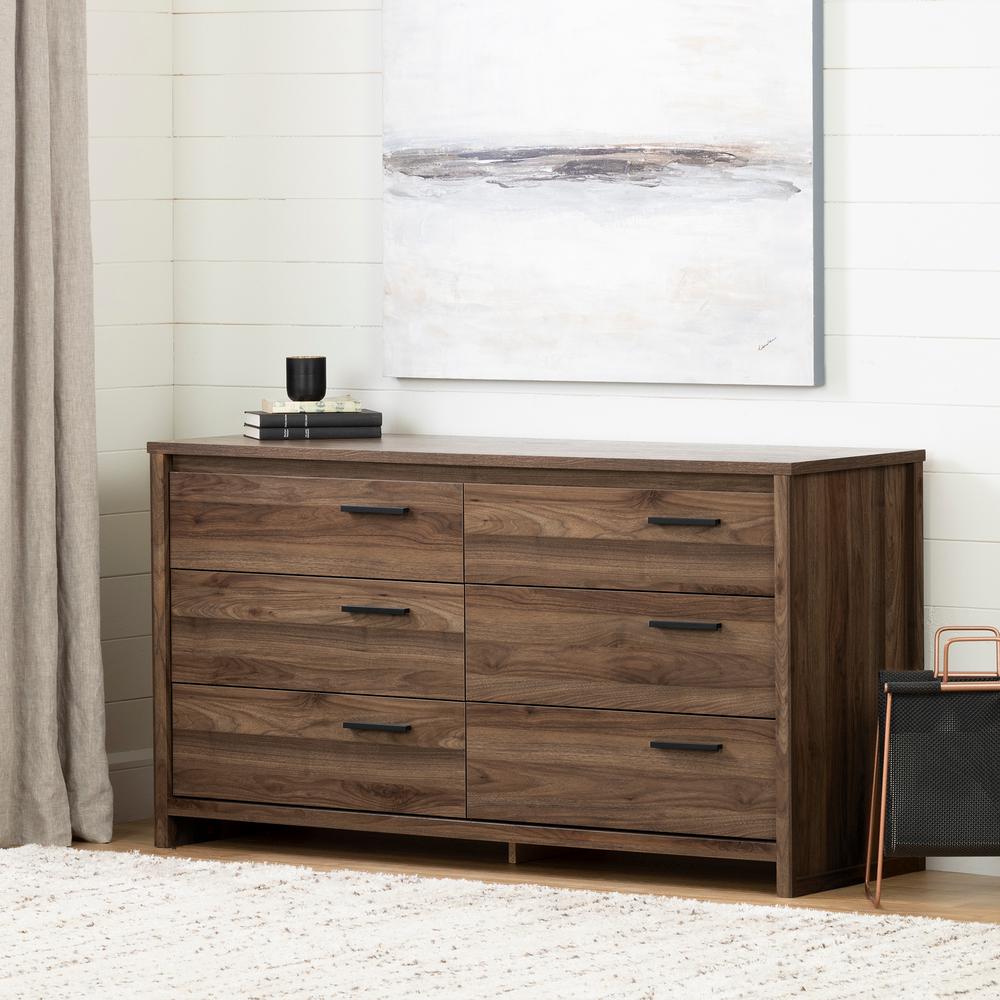Tao 6-Drawer Double Dresser, Natural Walnut. Picture 1
