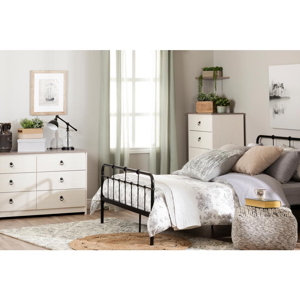 Plenny 6-Drawer Double Dresser, White Wash and Weathered Oak, W52 x D19 x H31.25. Picture 2