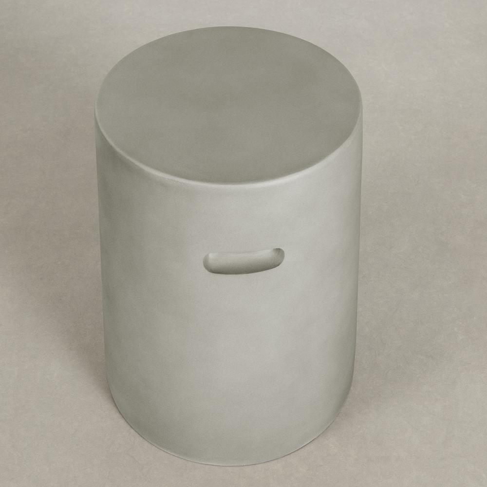 Amalfi Cylindrical Outdoor Side Table, Greige. Picture 2