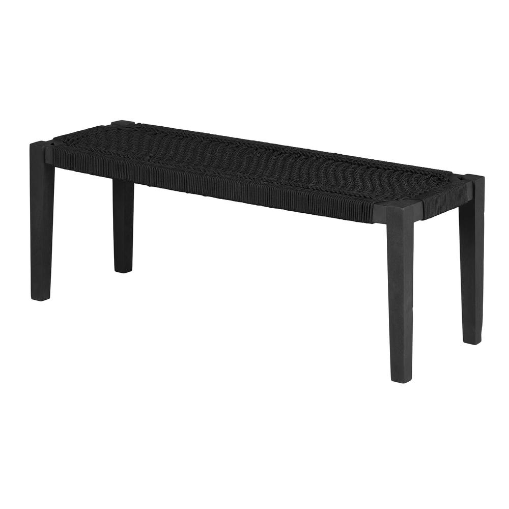 Balka Wood Bench, Pure Black. Picture 1