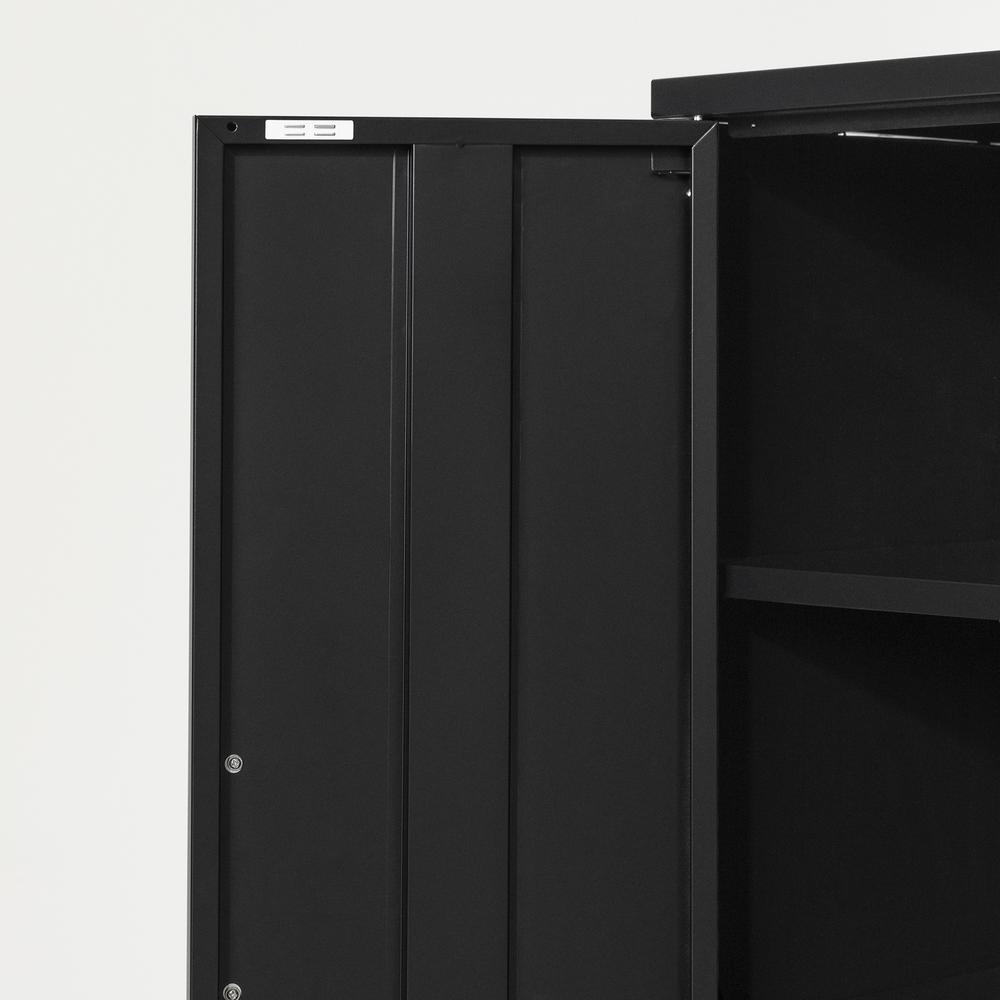 Eddison 2-Door Storage Cabinet, Black. Picture 3