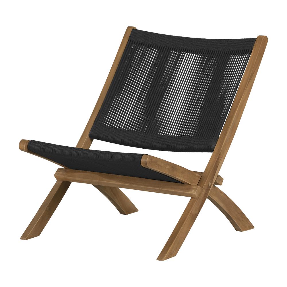 Balka Lounge Chair, Black and Natural. Picture 1