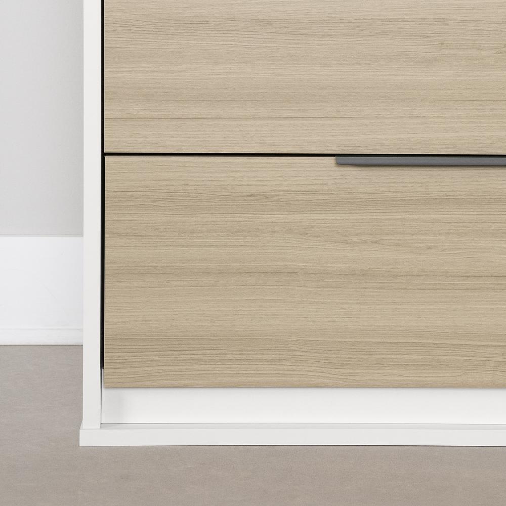 Hourra 6-Drawer Double Dresser, Soft Elm and White. Picture 5