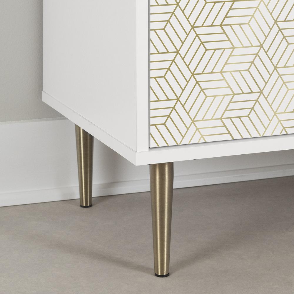Hype Storage Cabinet, White and Gold. Picture 3