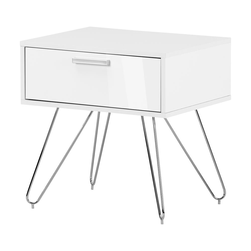 Slendel Nightstand, Pure White. Picture 1