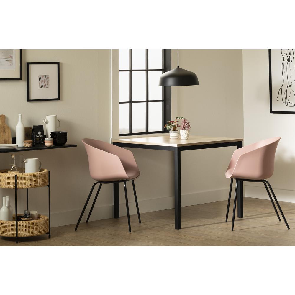 Flam Chair with Metal Legs, Pink and Black. Picture 2