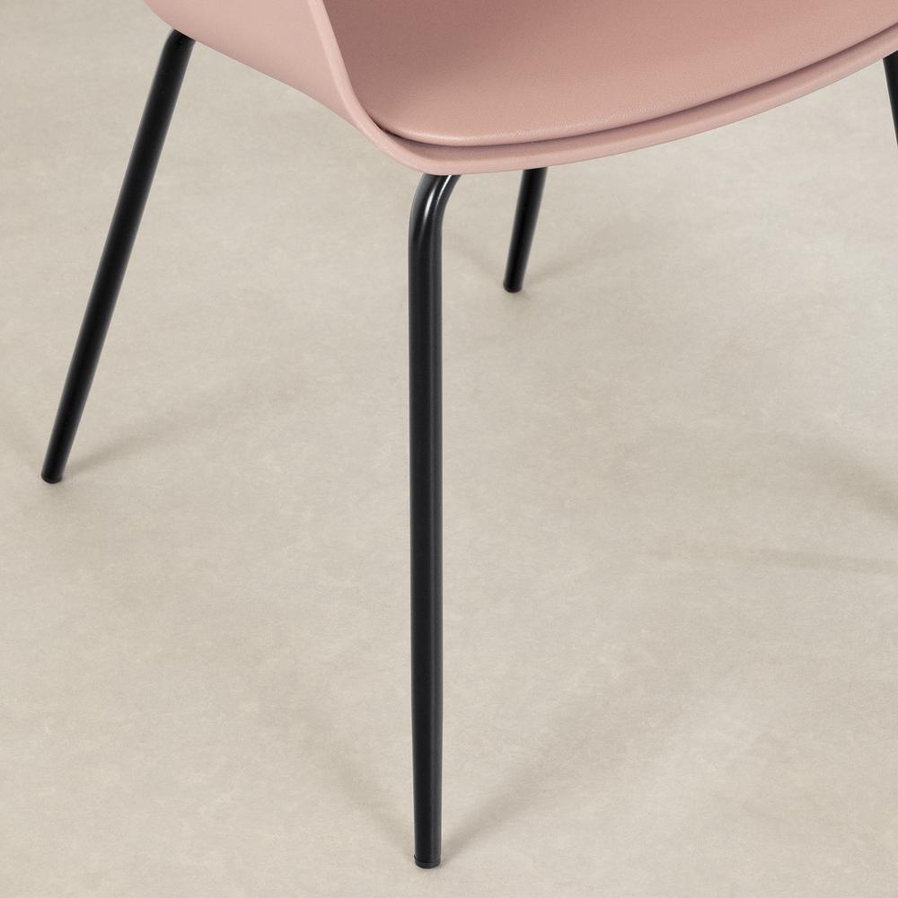 Flam Chair with Metal Legs, Pink and Black. Picture 4
