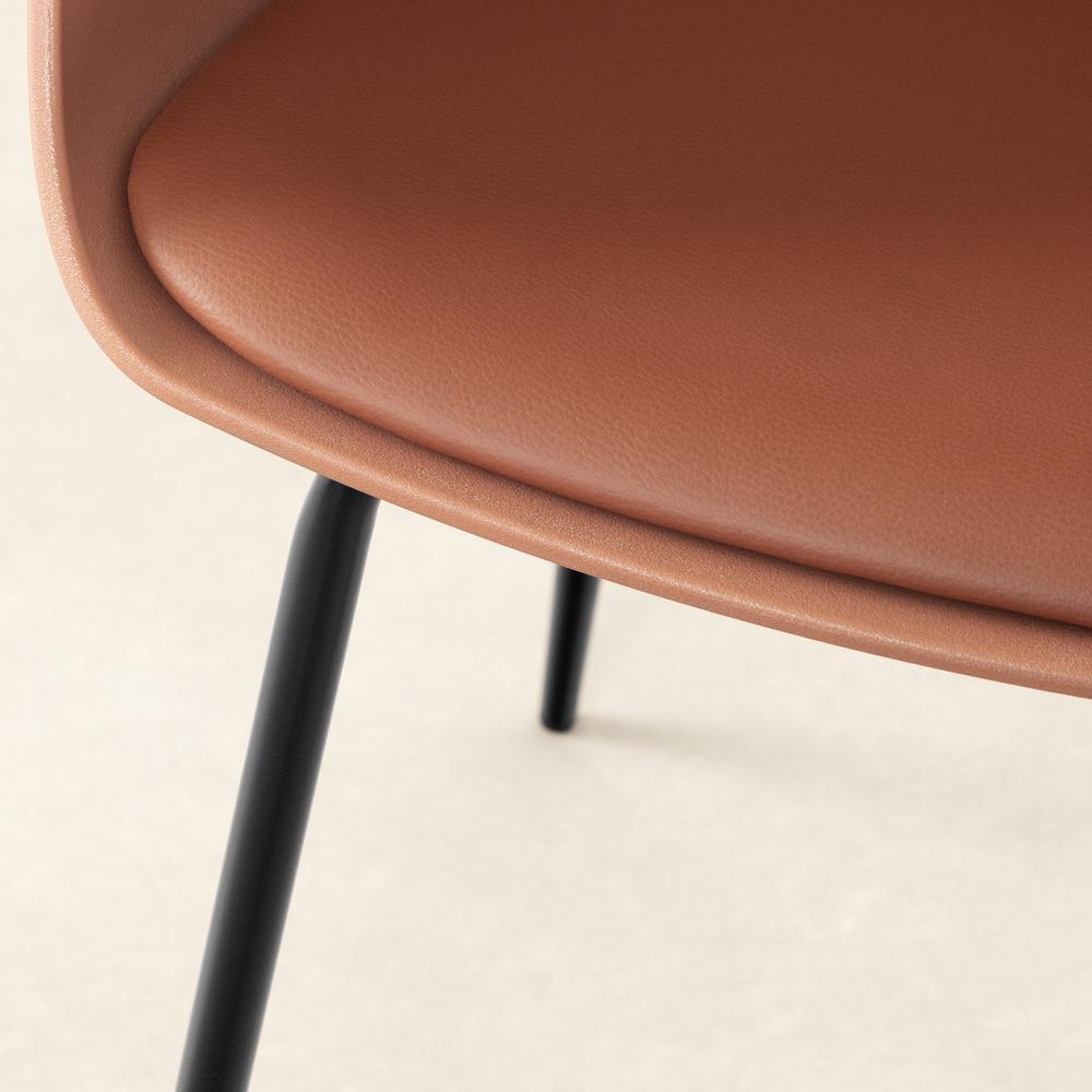 Flam Chair with Metal Legs, Burnt Orange and Black. Picture 3