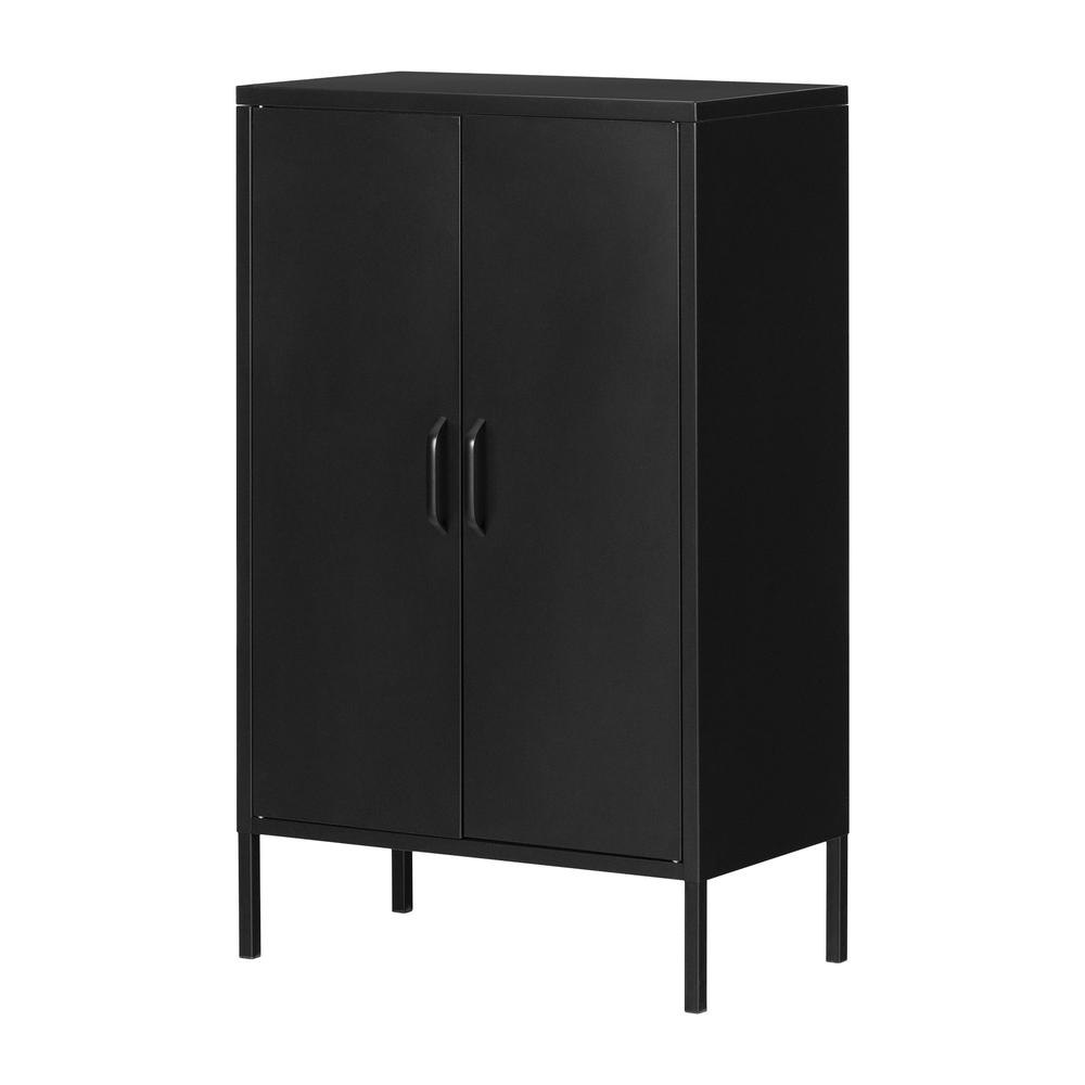 Eddison 2-Door Storage Cabinet, Black. Picture 1