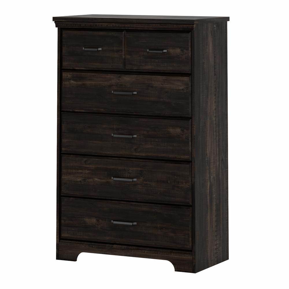 Versa 5-Drawer Chest, Rubbed Black. Picture 1