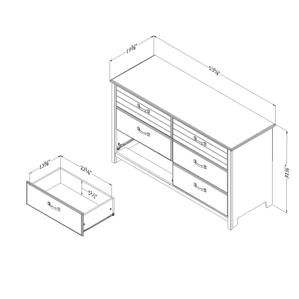 Ulysses 6-Drawer Double Dresser, Fall Oak. Picture 3