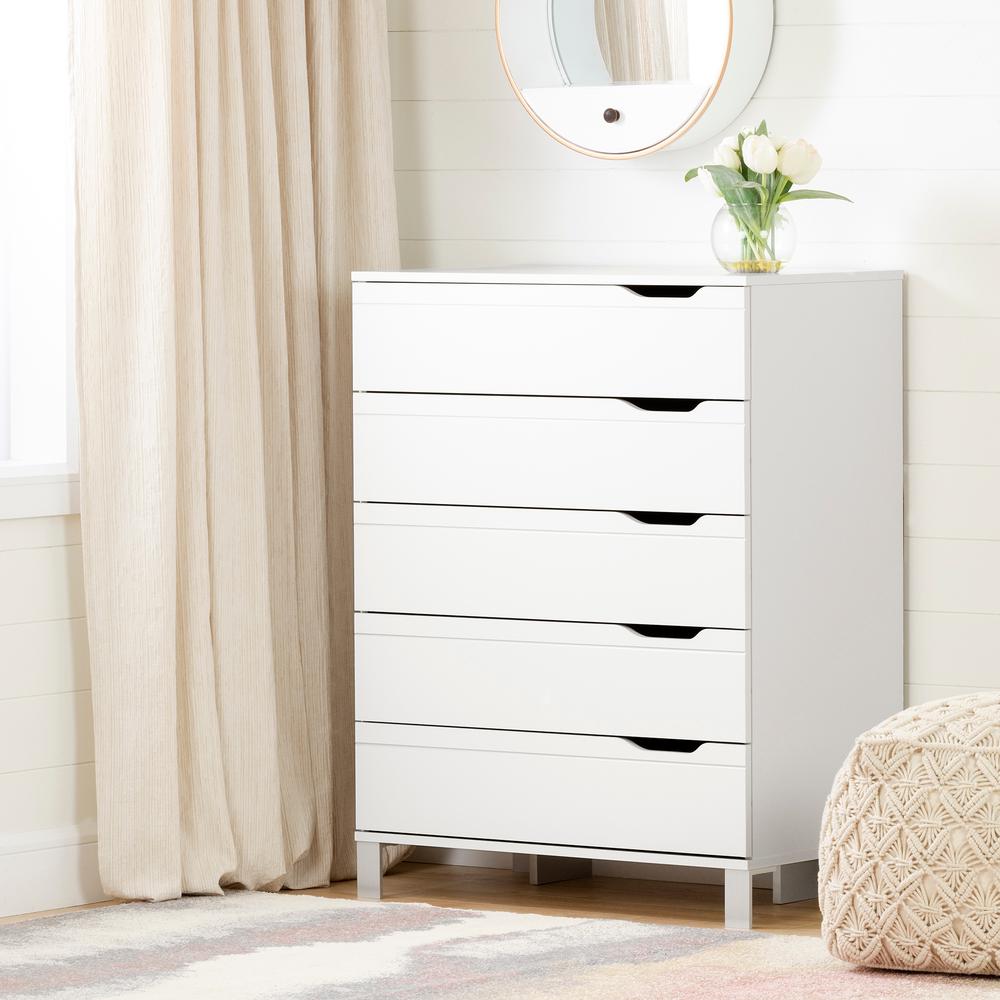 Kanagane 5-Drawer Chest , Pure White. Picture 1