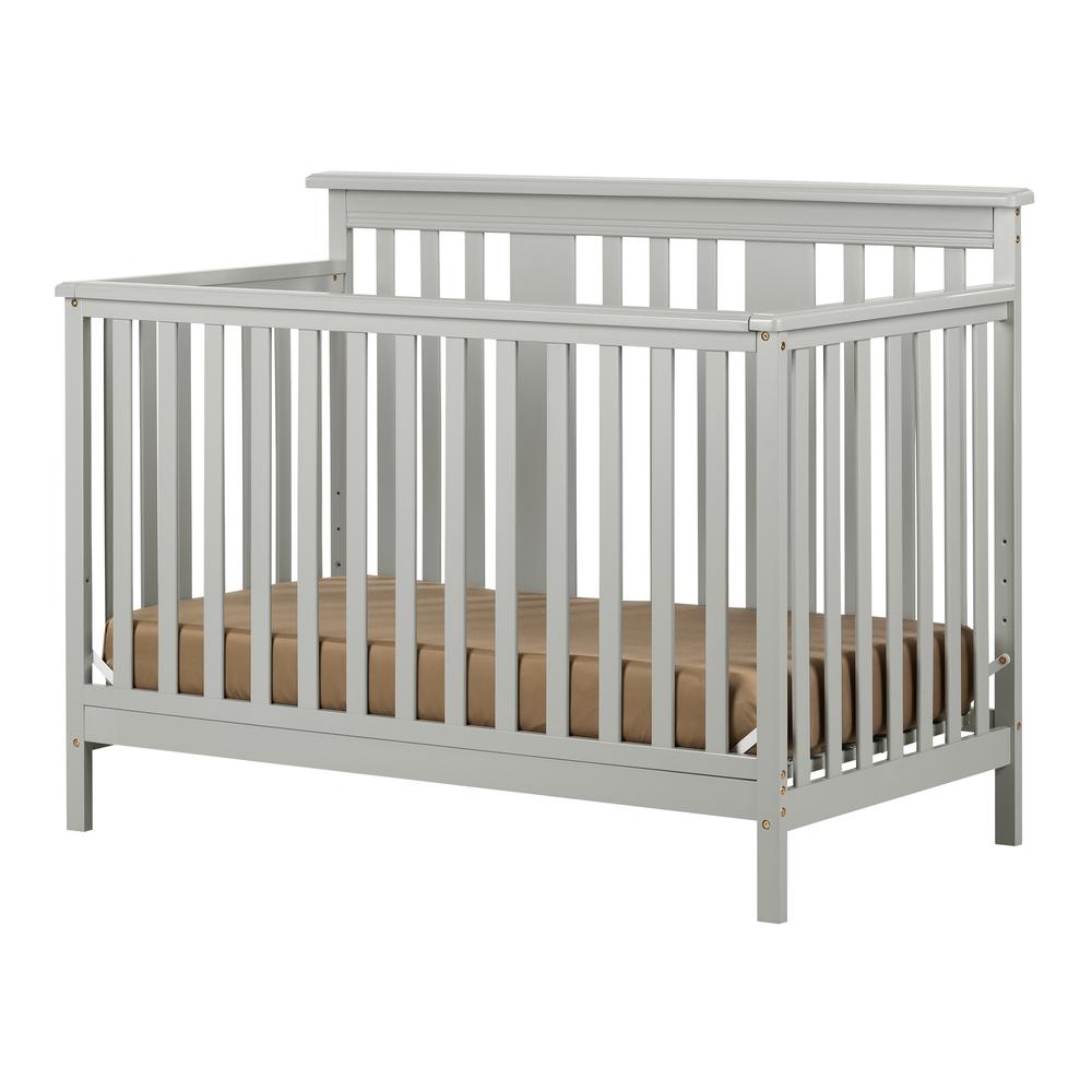 Cotton Candy Baby Crib 4 Heights with Toddler Rail, Soft Gray. Picture 1