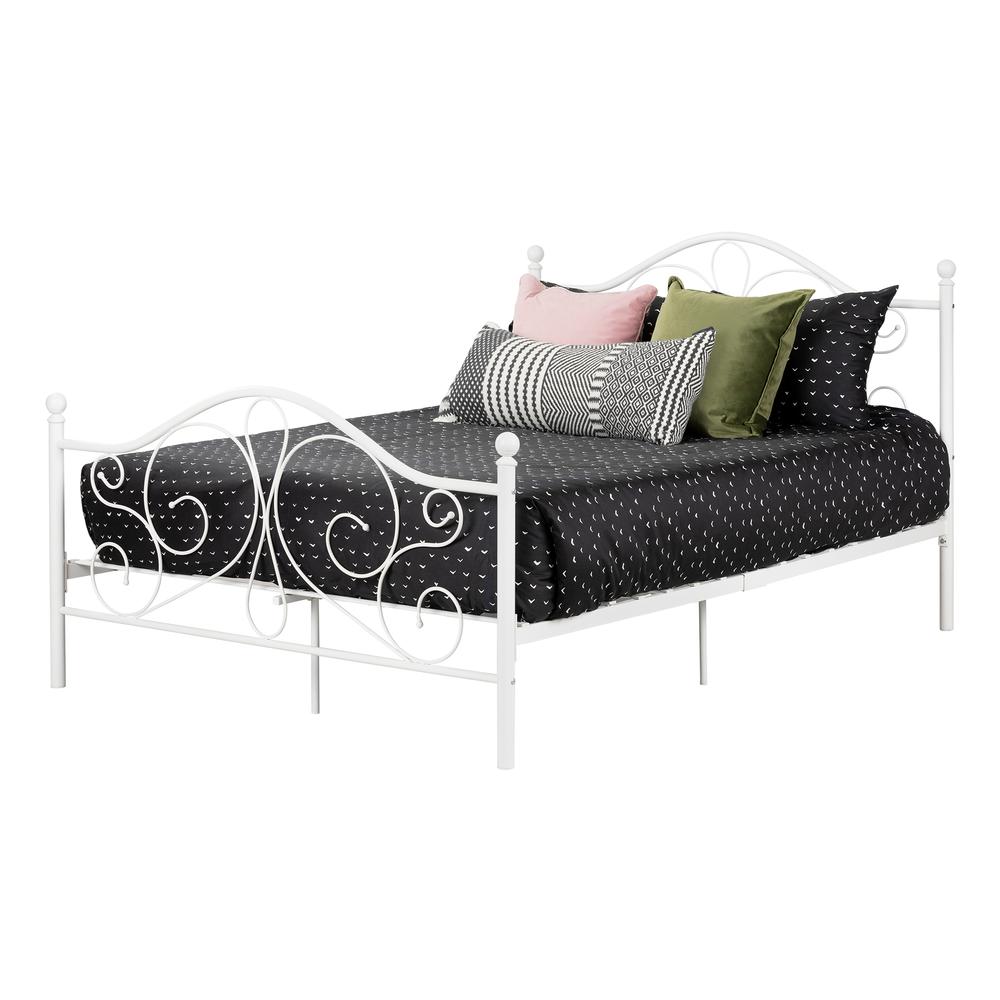 Summer Breeze Complete Metal Platform Bed , White, W55.86 x D78 x H41.75. Picture 1