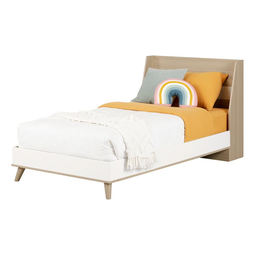 Yodi Complete Bed, Soft Elm and Pure White, W40.5 x D76.75 x H35.75. Picture 2