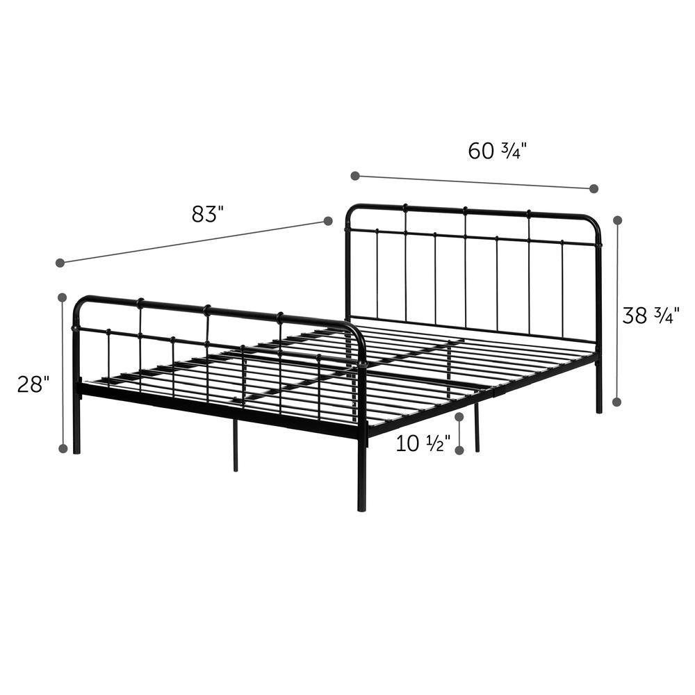 Gravity Metal Platform Bed with headboard, Black. Picture 4