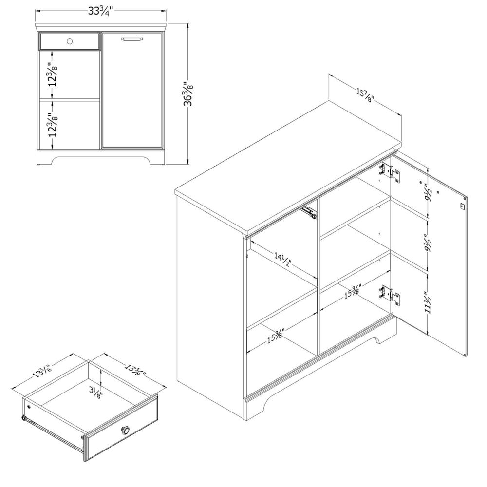 Versa 1-Door Storage Cabinet, Gray Maple. Picture 3