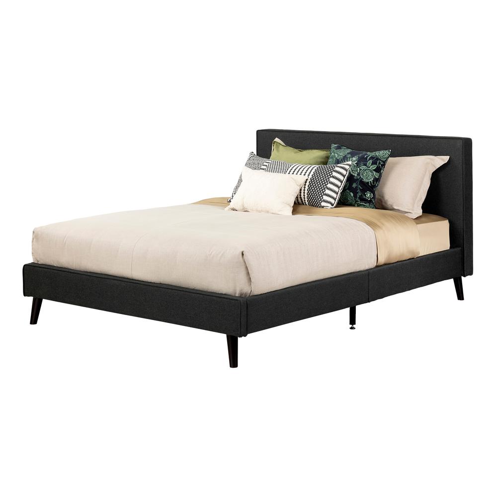 Gravity Complete Upholstered Bed, Charcoal Gray. Picture 2