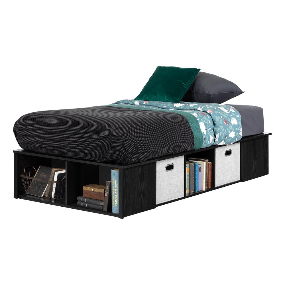 Flexible Platform Bed with baskets, Black Oak. Picture 2