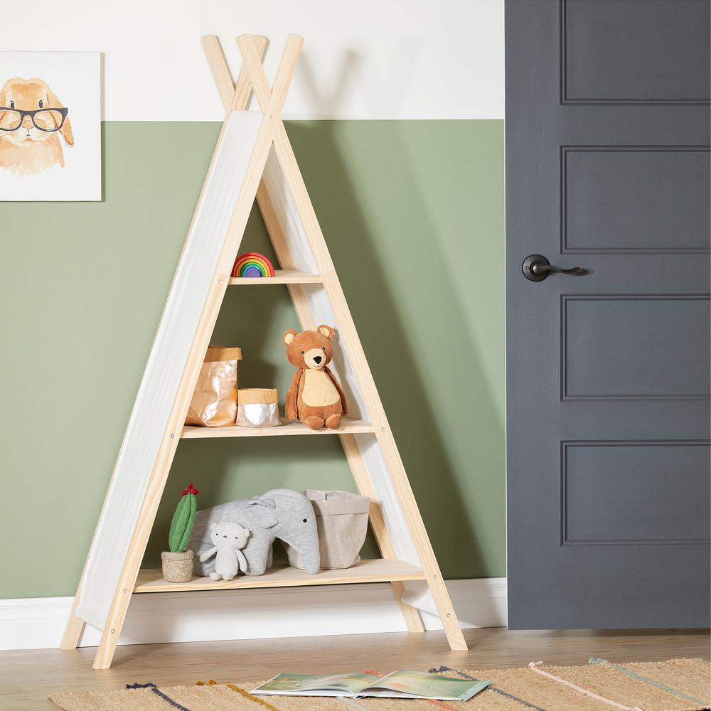 Sweedi Natural Cotton and Pine Teepee Shelving Unit. Picture 1