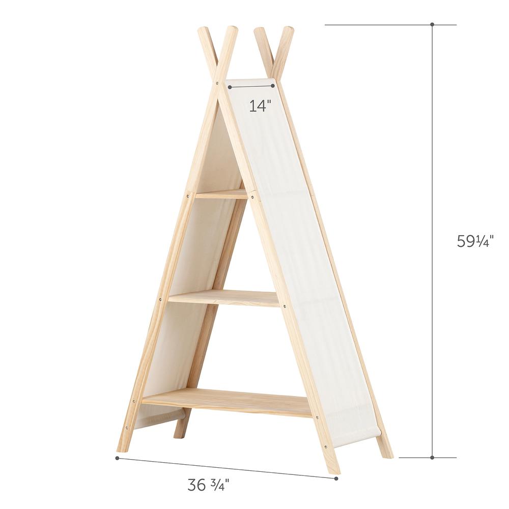 Sweedi Natural Cotton and Pine Teepee Shelving Unit. Picture 4