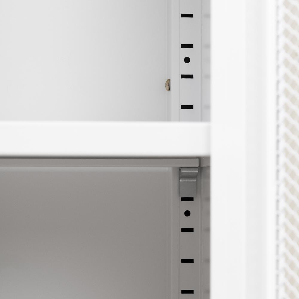 Eddison Mesh 2-Door Storage Cabinet, Pure White. Picture 5