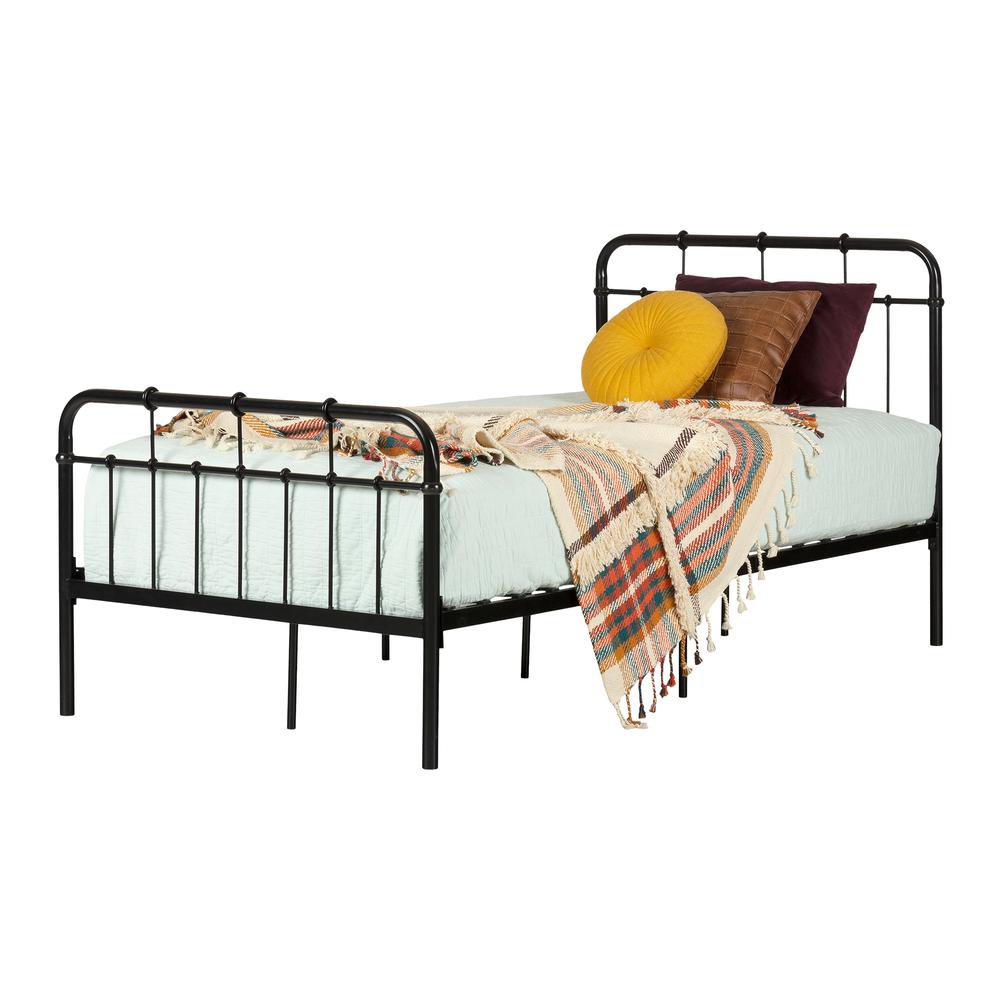 Versa Metal Complete Bed , Black, W39.75 x D78 x H38.5. Picture 2