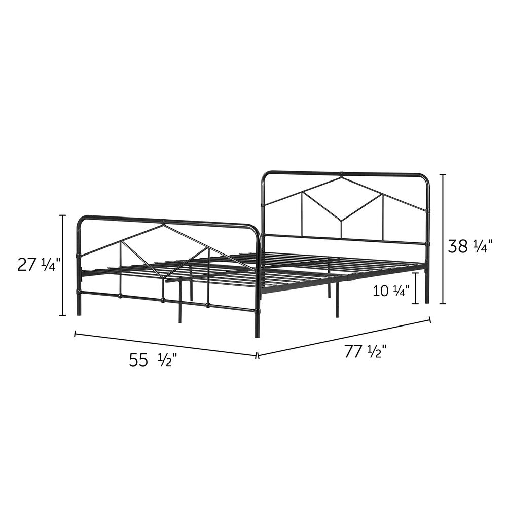 Sazena Geometric Metal Platform Bed , Matte Black, W77.56 x D55.63 x H38.35. Picture 3
