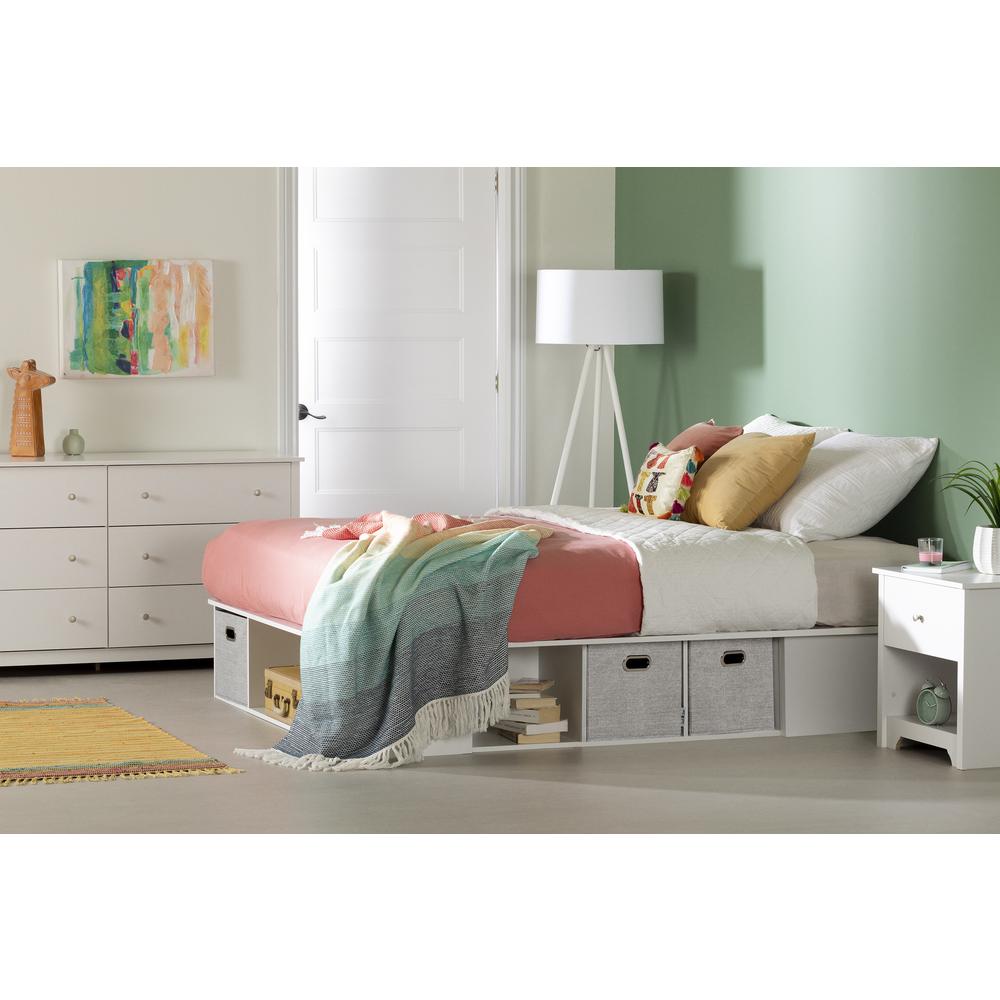 Flexible Bed with Storage and Baskets, Pure White. Picture 2