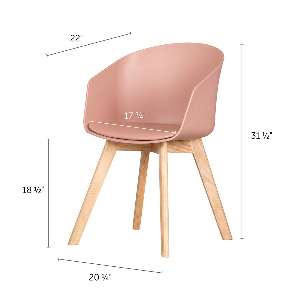 Flam Chair with Wooden Legs, Pink. Picture 3
