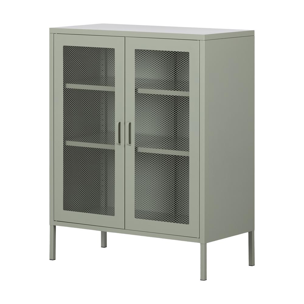 Eddison Mesh 2-Door Storage Cabinet, Sage Green. Picture 1