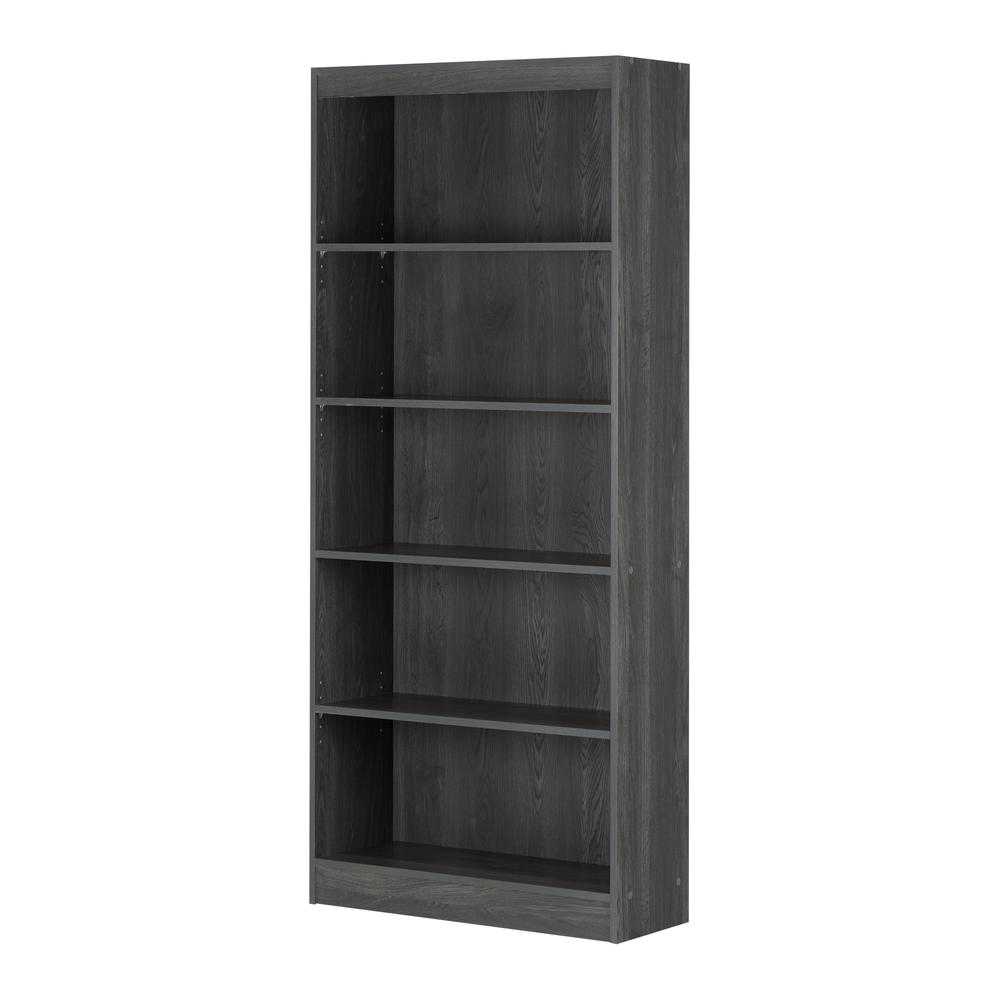 Axess 5-Shelf Bookcase, Gray Oak. Picture 1