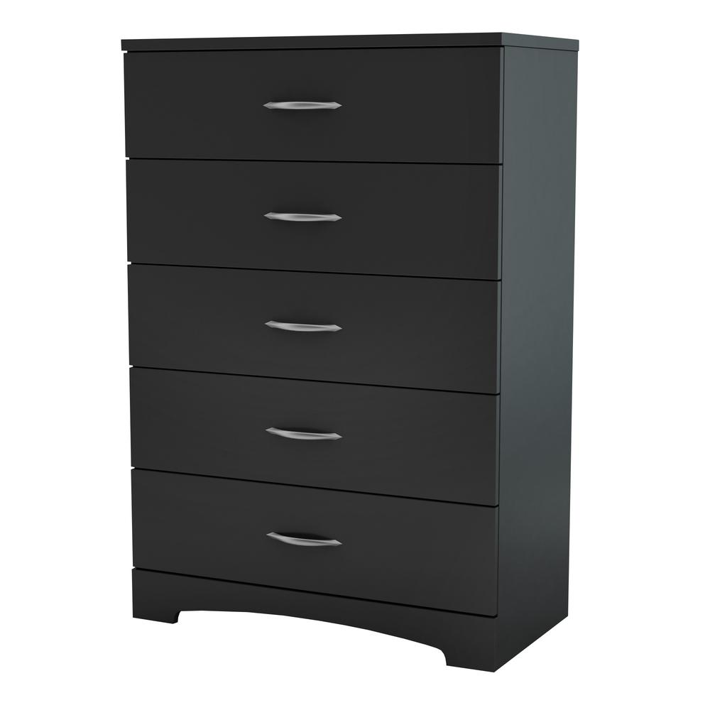 South Shore Step One 5-Drawer Chest, Pure Black. Picture 2