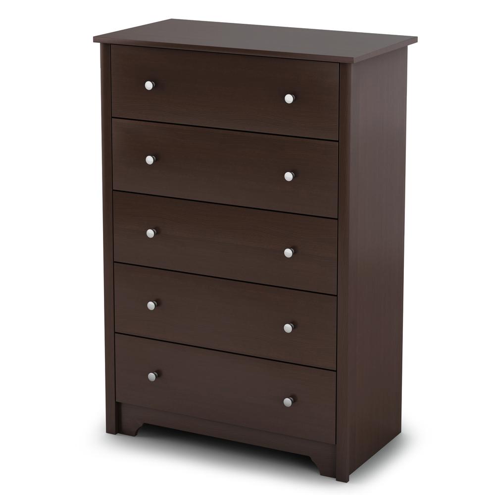 South Shore Vito 5-Drawer Chest, Chocolate