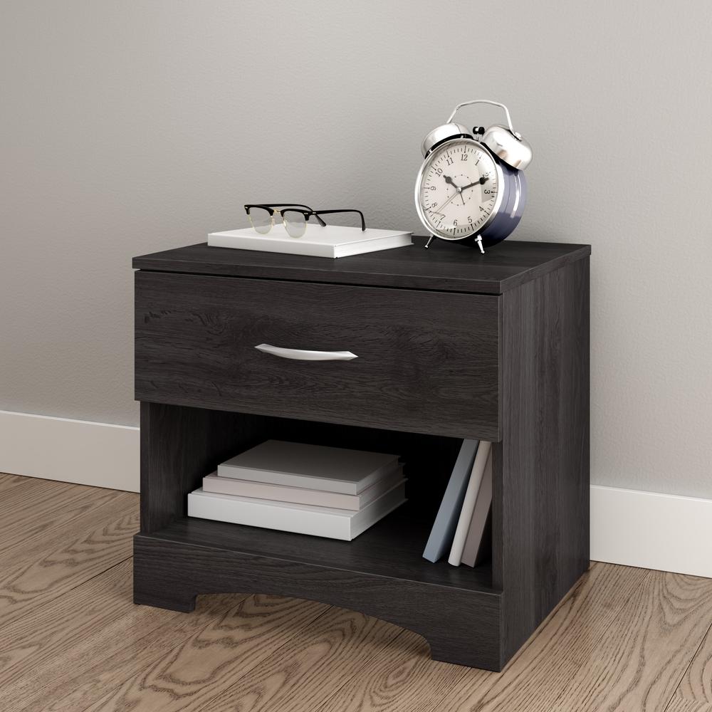 South Shore Step One 1-Drawer Nightstand, Gray Oak. The main picture.